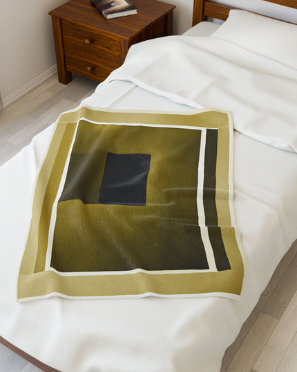Tan Shadow Velveteen Plush Blanket, 30" x 40"