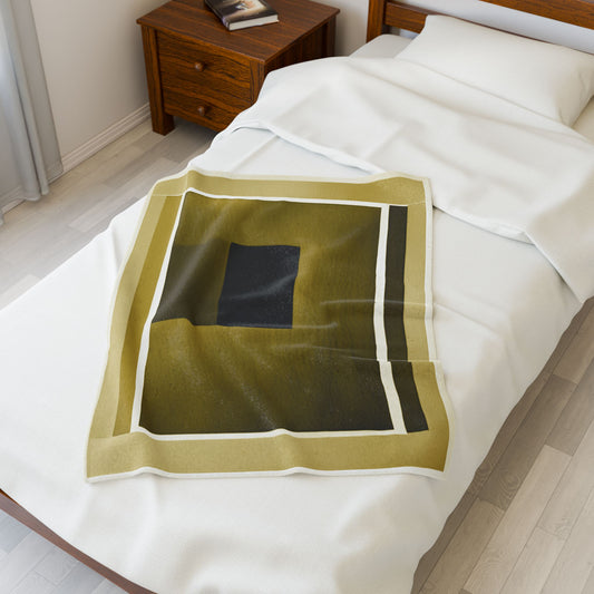 Tan Shadow Velveteen Plush Blanket, 30" x 40"