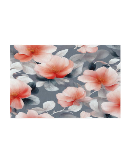 Red Blossom Floral Bunch Outdoor Rug, 48" x 72"