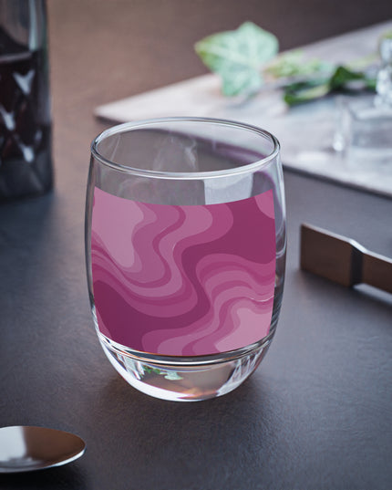 Pinky Mauve Wavey Whiskey Glass, 6 oz