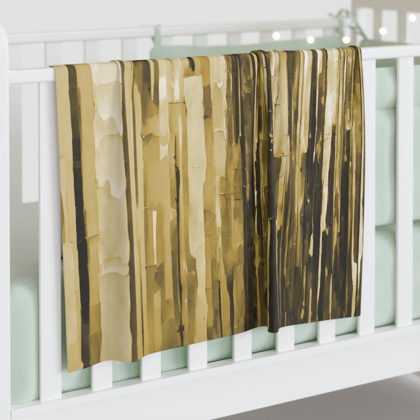 Striped Light Brown Baby Swaddle 30″×40″ Blanket