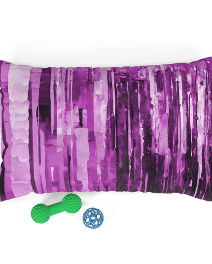 Striped Powder Lavender Pastels 28" × 18" Pet Bed