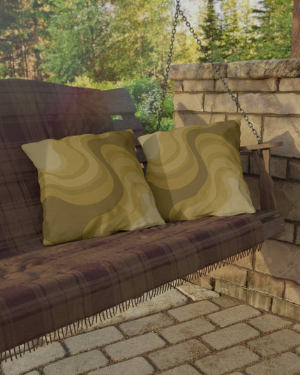 Brown Wavey 18" x 18" Outdoor Pillow