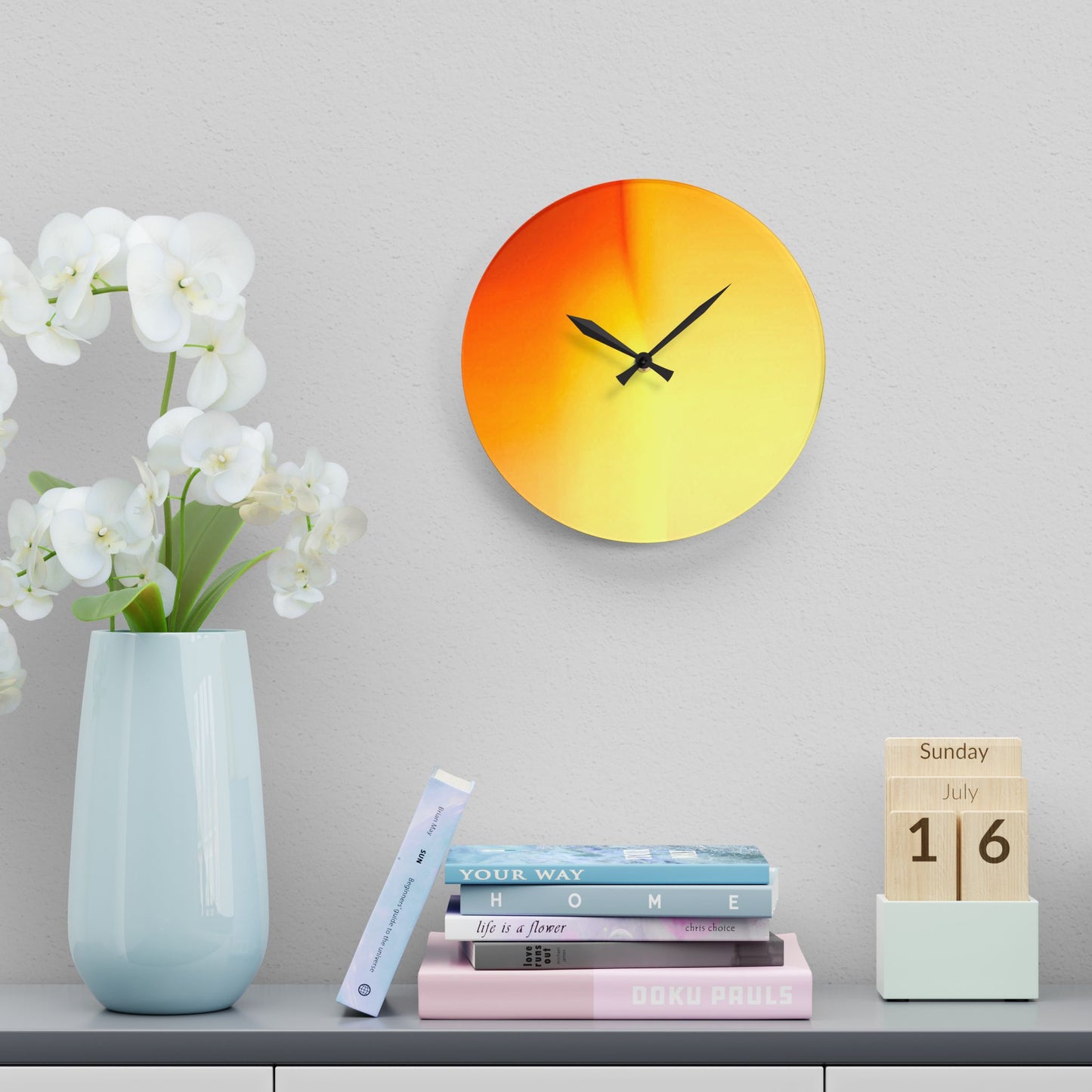 Phoenix Fade Acrylic Wall Clock, Round or Square, 10.75" x 10.75"