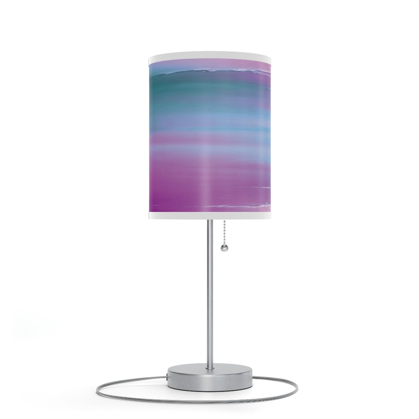 Dark Blue Green Sea Purple Fog Table Lamp on a White or Silver Stand, US|CA plug