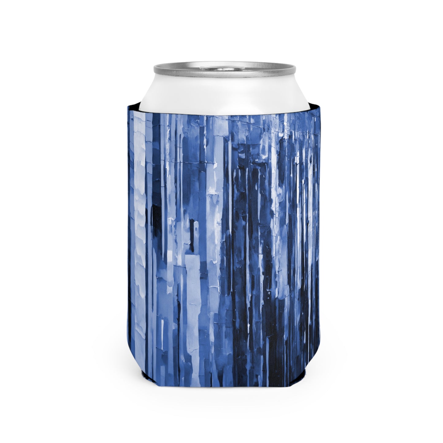 Striped Deep Blue 12 oz Can Cooler Sleeve