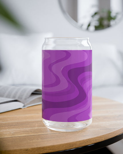 Wavey Purple Wavey Sipper Glass, 16oz