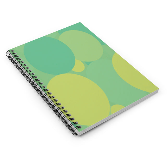 Pastel Green Patches Spiral Notebook - Ruled Line, 6" x 8", 118 pages