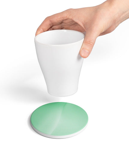 Mint Fade 4" x 4" Round Ceramic Coaster