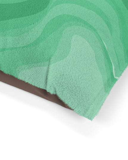 Mint Green Wavey 40" × 30" Pet Bed