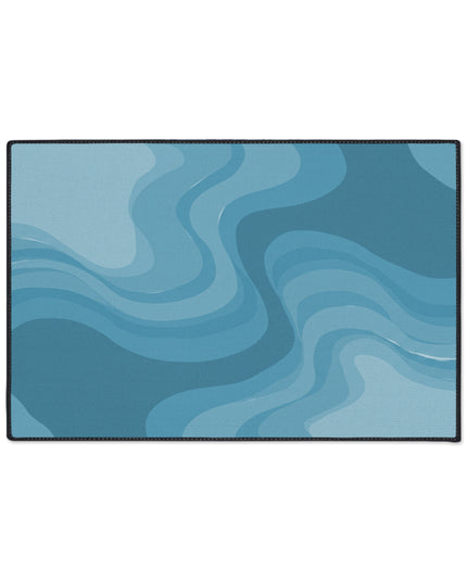 Sky Blue Wavey 24" x 36" Heavy Duty Floor Mat