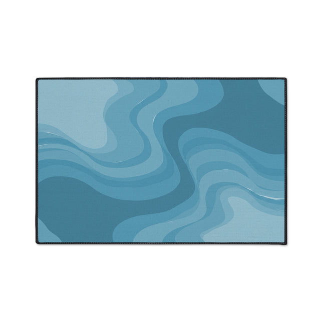 Sky Blue Wavey 24" x 36" Heavy Duty Floor Mat