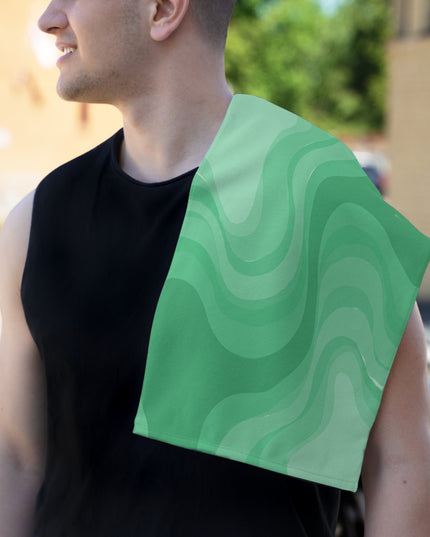 Mint Green Wavey Rally Towel, 11" x 18"