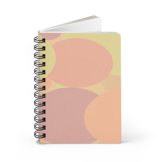 Pastel Hot Peach Patches Spiral Bound Journal, 5" x 7" 150 pages