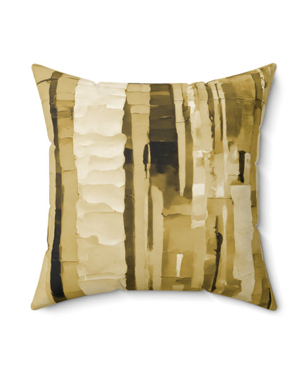 Striped Light Brown 18" x 18" Faux Suede Square Pillow
