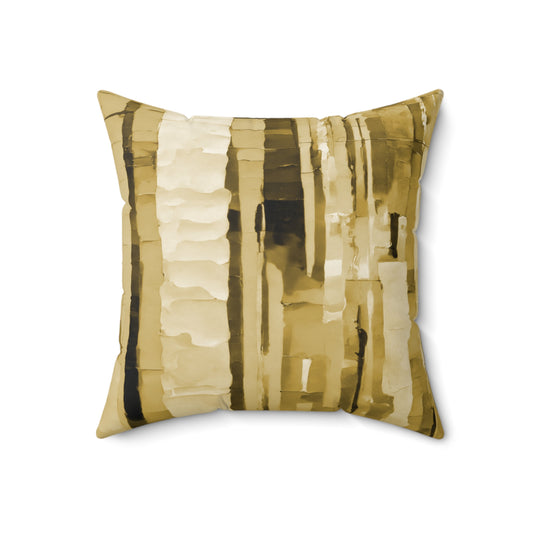 Striped Light Brown 18" x 18" Faux Suede Square Pillow