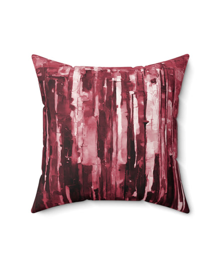 Striped Ruby 16" x 16" Faux Suede Square Pillow
