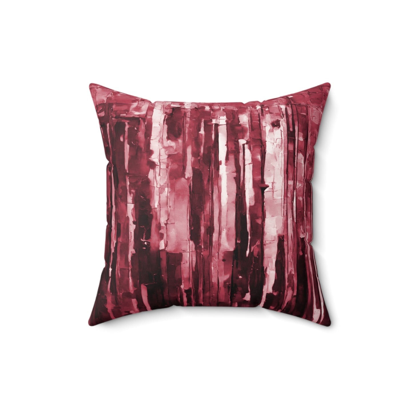 Striped Ruby 16" x 16" Faux Suede Square Pillow