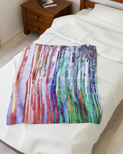 Striped Pastels Velveteen Plush Blanket, 30" x 40"