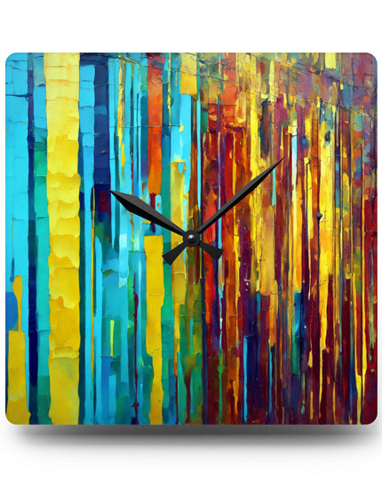 Striped Alpha Acrylic Wall Clock, Round or Square, 10.75" x 10.75"