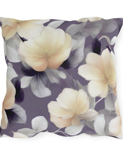 White Blush Floral Bunch 20" x 20" Outdoor Pillow