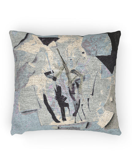 Sheer Blue Gray Paper Paint Woven Pillow, 17" x 18"