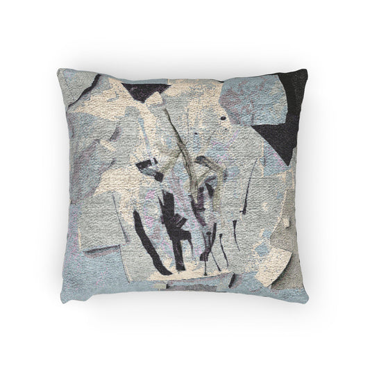 Sheer Blue Gray Paper Paint Woven Pillow, 17" x 18"
