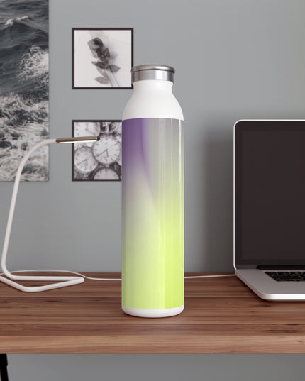 Purple Golden Fade Slim Water Bottle, 20 oz White