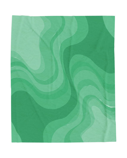Mint Green Wavey Velveteen Plush Blanket, 50" x 60"
