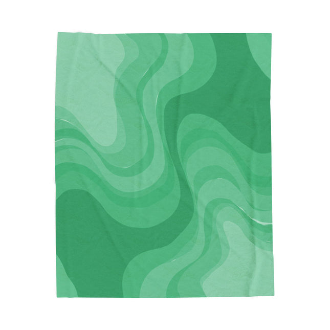 Mint Green Wavey Velveteen Plush Blanket, 50" x 60"