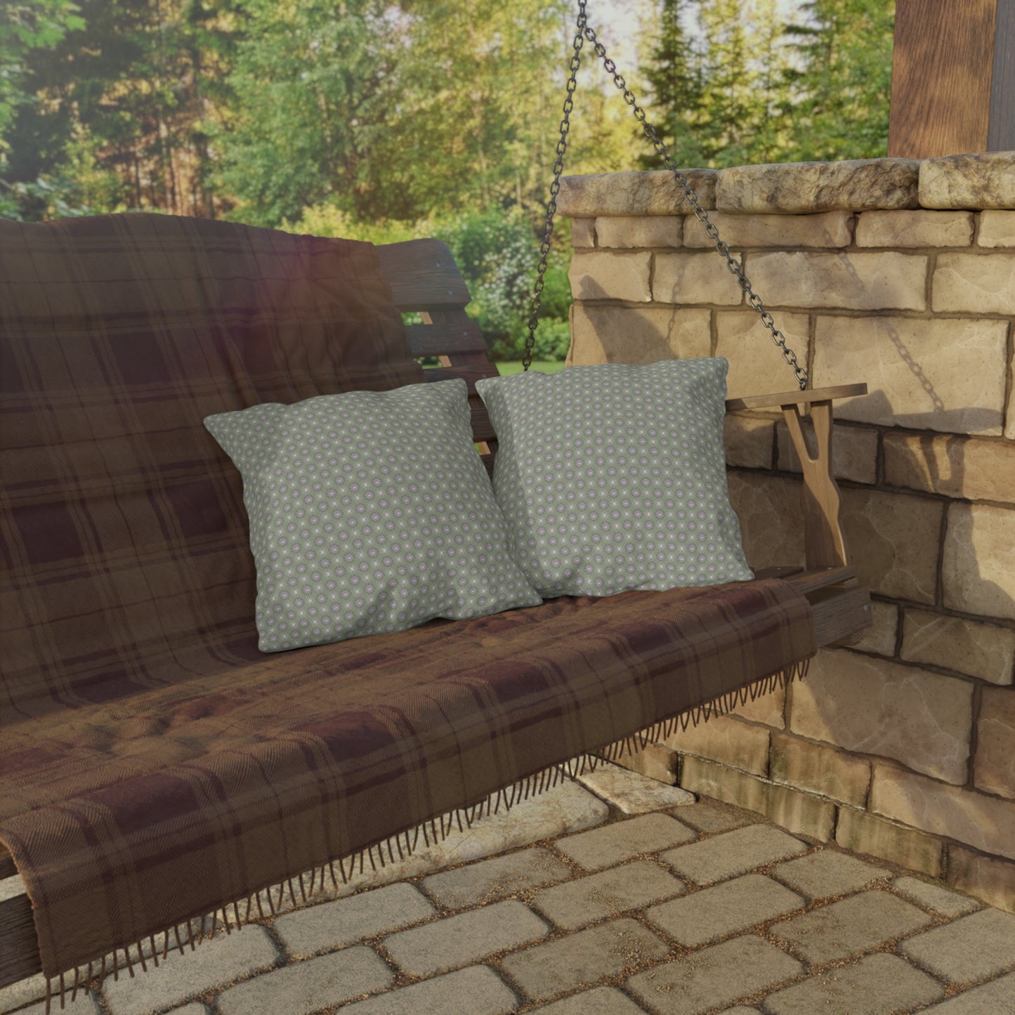 Olive Star-crossed Bodies 16" x 16" Outdoor Pillow