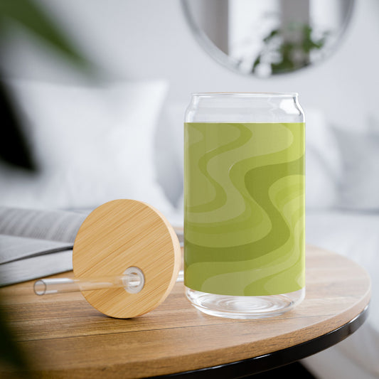 Lemon Wavey Sipper Glass, 16oz