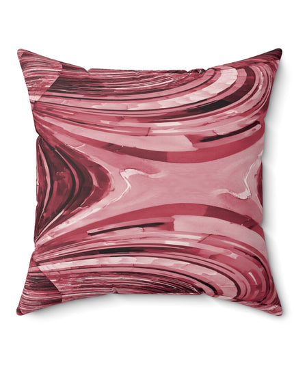 Uzi Spiral Ruby Faux Suede Square Pillow, 20" x 20"