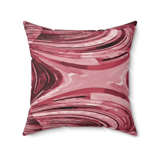 Uzi Spiral Ruby Faux Suede Square Pillow, 20" x 20"