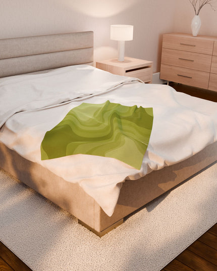 Lemon Wavey Velveteen Plush Blanket, 30" x 40"