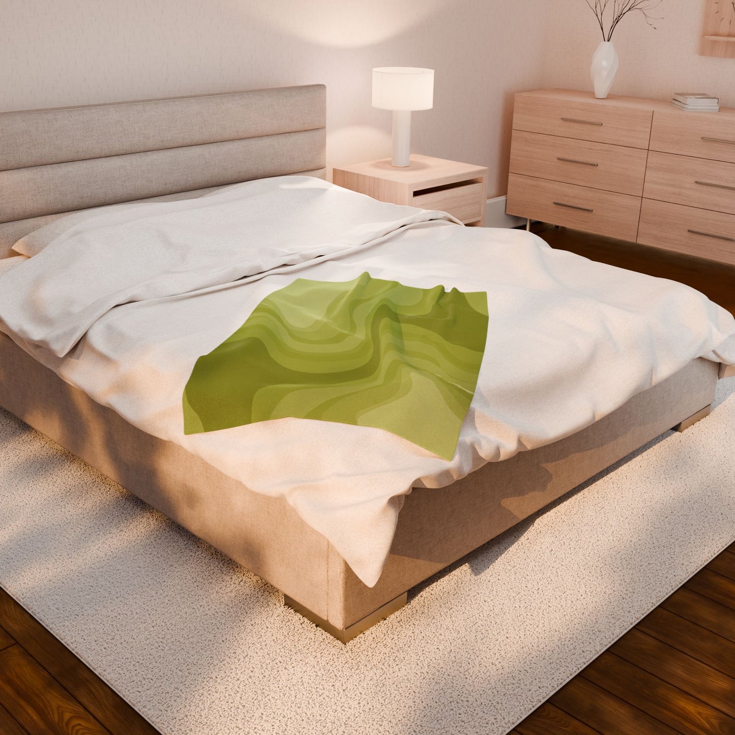 Lemon Wavey Velveteen Plush Blanket, 30" x 40"