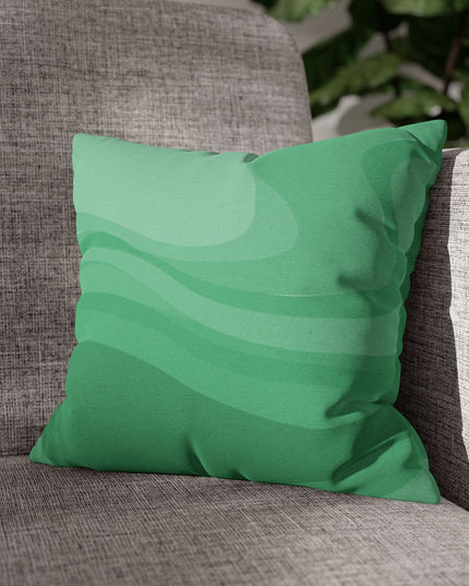 Mint Green Wavey Spun Polyester Square Pillowcase, 14" x 14"