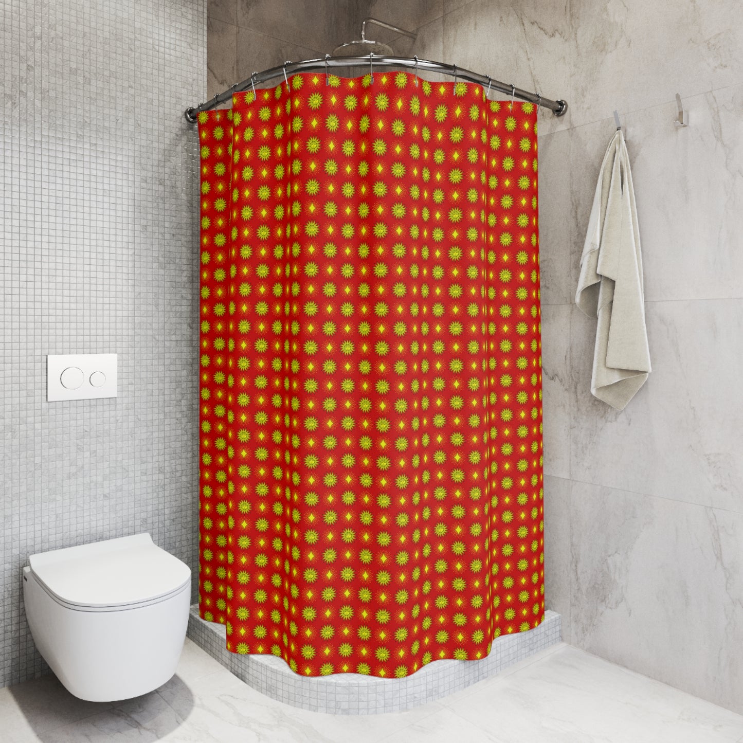 Late Evening Star-crossed Bodies Shower Curtain, 71" x 74"