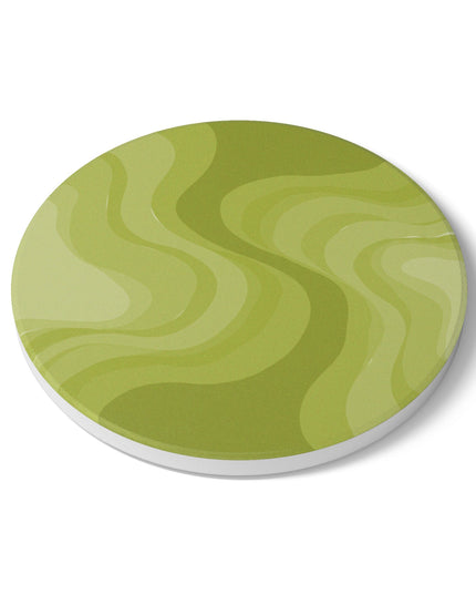 Lemon Wavey 4" x 4" Round Ceramic Coaster