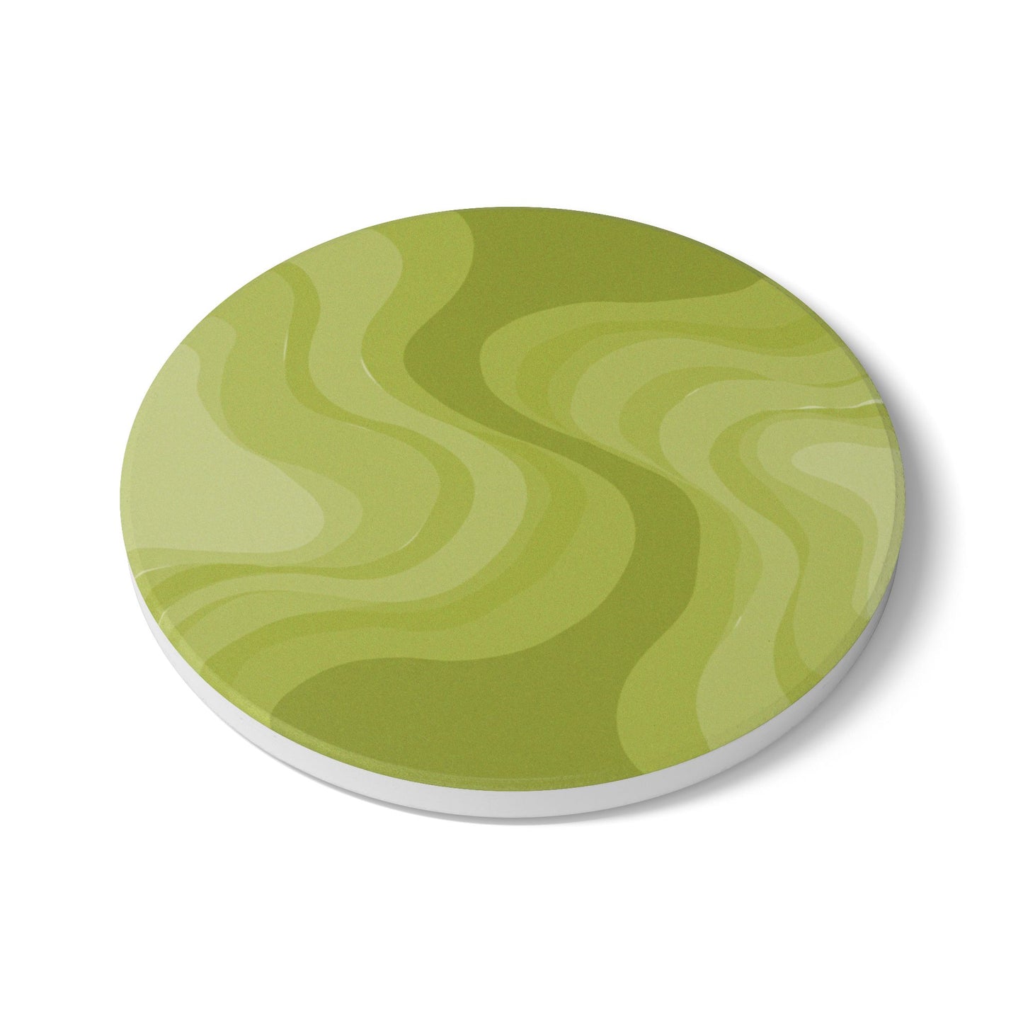 Lemon Wavey 4" x 4" Round Ceramic Coaster
