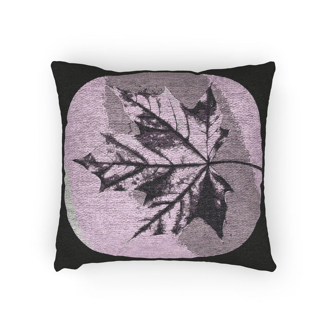 Purple Maple Leaf Woven Pillow, 17" x 18"