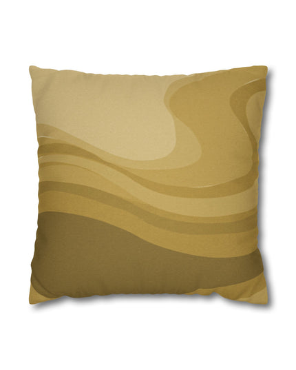 Brown Wavey Spun Polyester Square Pillowcase, 14" x 14"
