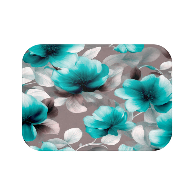 Tif Green Gray Floral Bunch 24" x 17" Bath Mat