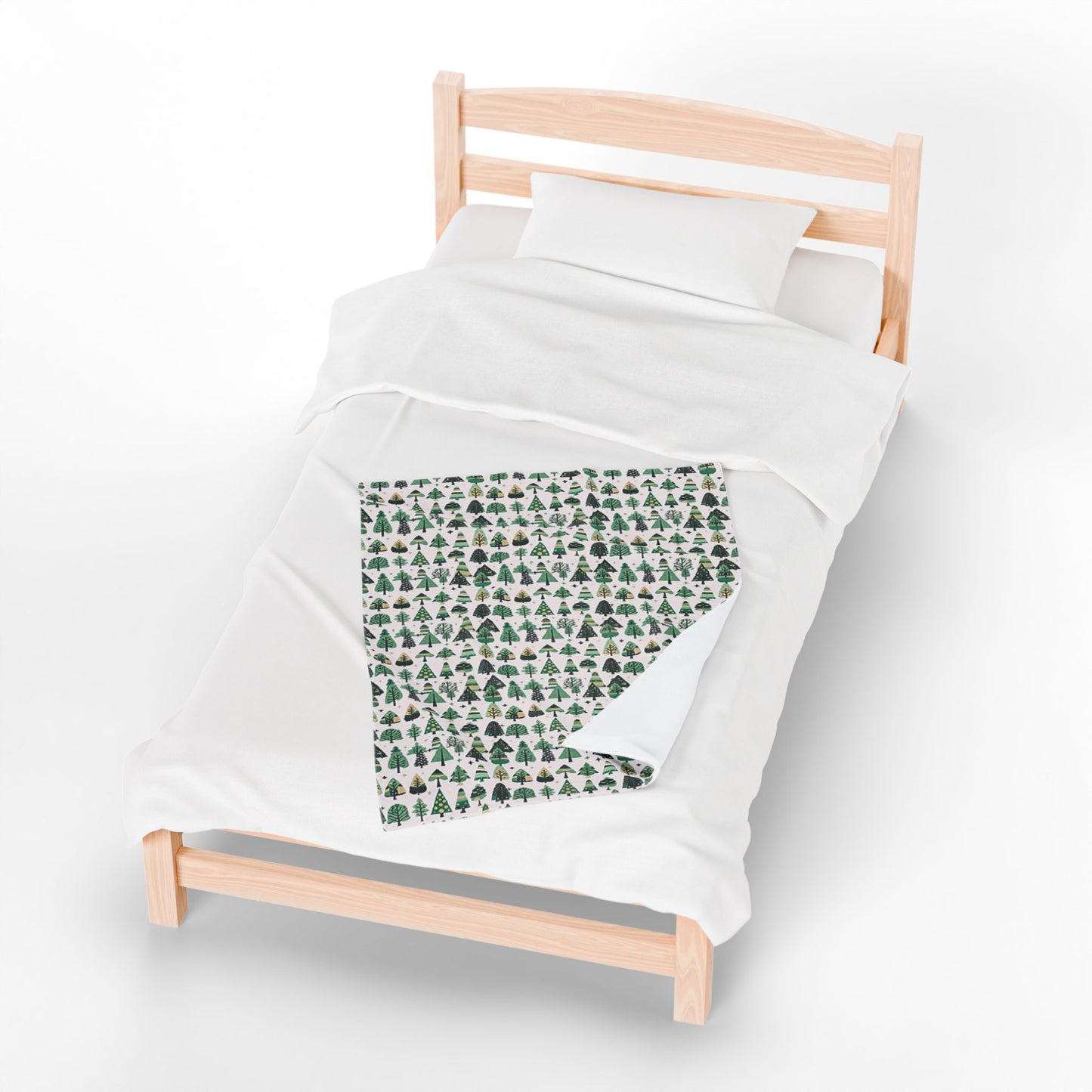 Mini Vintage Green Trees Velveteen Plush Blanket, 30" x 40"