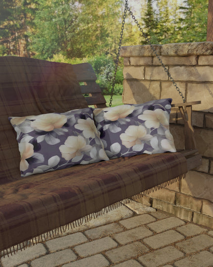 White Blush Floral Bunch Outdoor Pillow, 20" x 14"