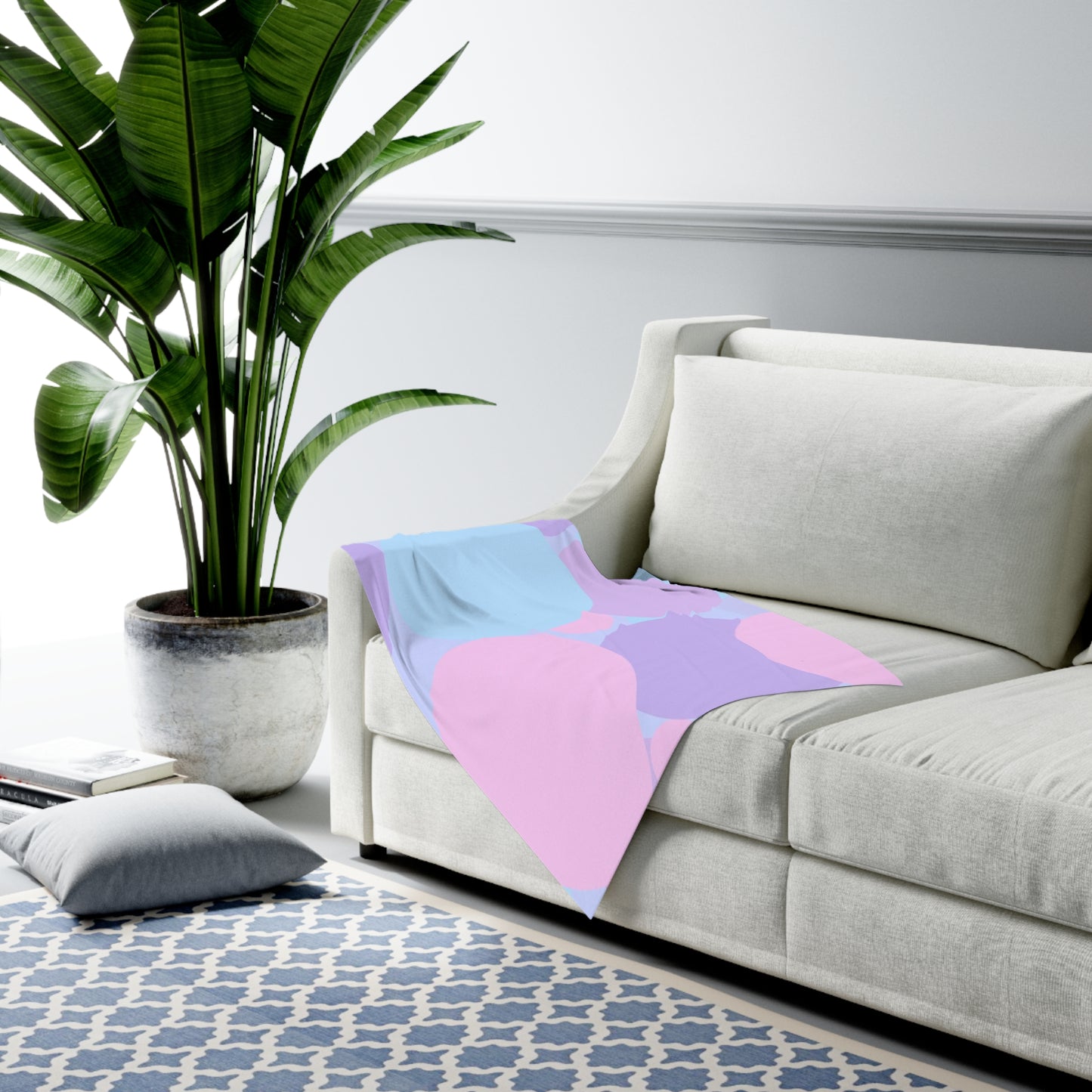 Pastel Purple and Mauve Patches Baby Swaddle 30″×40″ Blanket