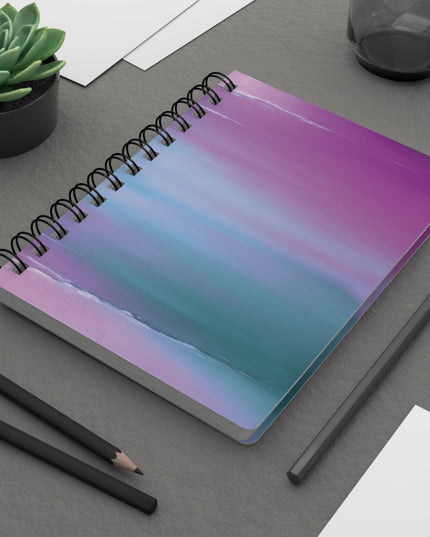 Dark Blue Green Sea Purple Fog Spiral Bound Journal, 5" x 7" 150 pages