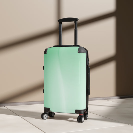 Mint Fade Small Suitcase with built in lock, 4 double-wheels, telescopic handle, and ABS back hard-shell