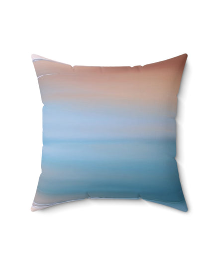 Blue Sea Peach Fog 16" x 16" Faux Suede Square Pillow