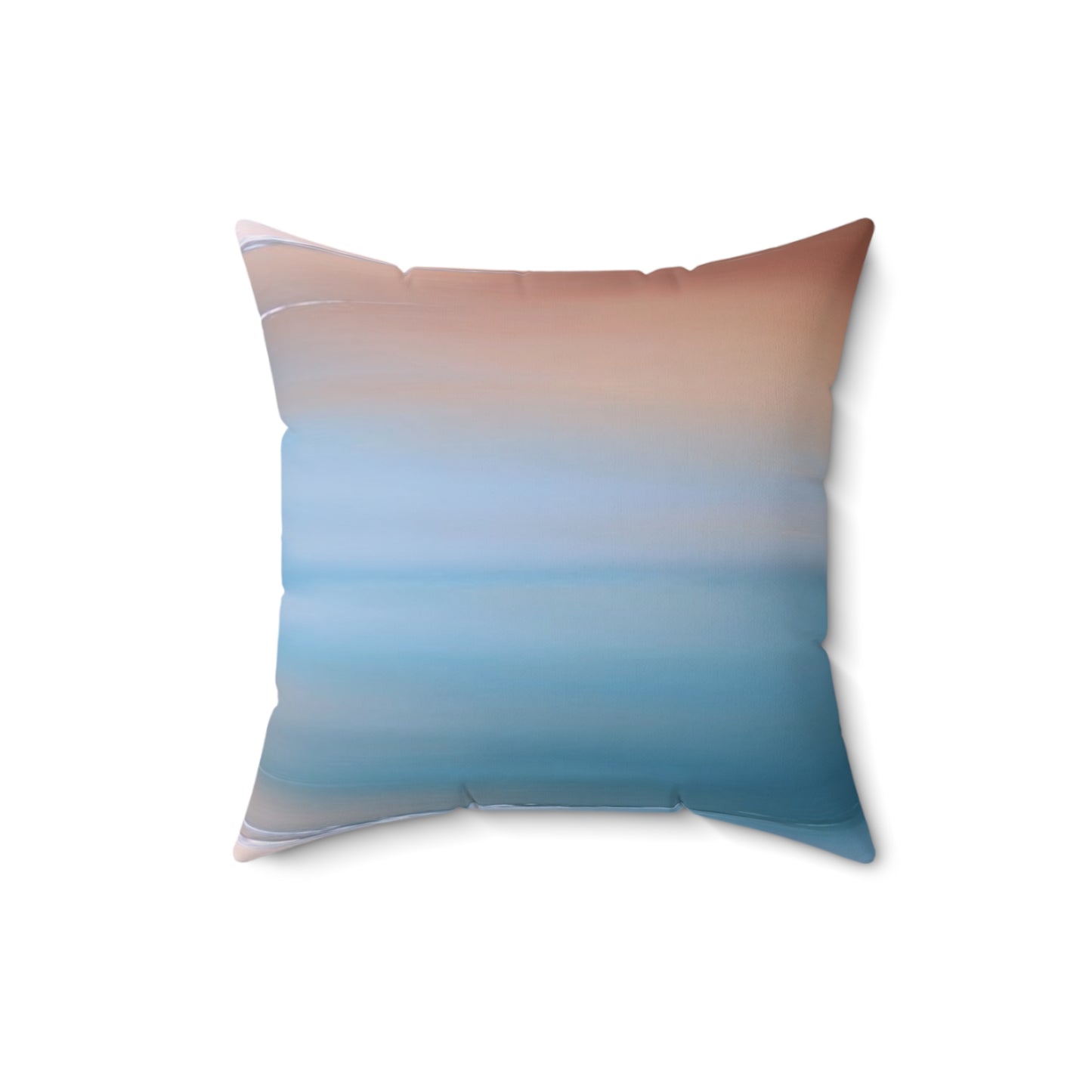 Blue Sea Peach Fog 16" x 16" Faux Suede Square Pillow